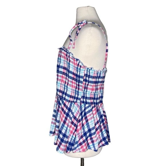 Torrid 2 plaid smocked ruffled top - Picture 3 of 8